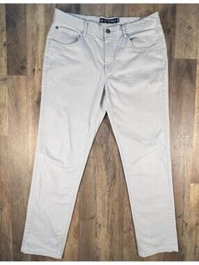 FISH HIPPIE CO. Dunewalk 5 Pocket Chino Pants 34 x 32 Stretch Light Gray
